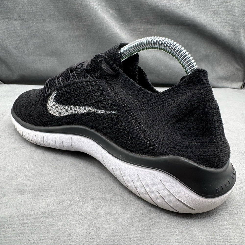 Nike Free RN Flyknit 2018 Running Shoes Men’s Size 9.5 Black White Athletic - Picture 3 of 14